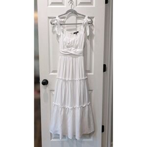 midi dresses for women white Butterfly White Midi Dress - US 6